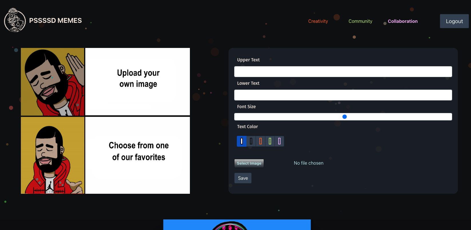 meme sharing application for the posse